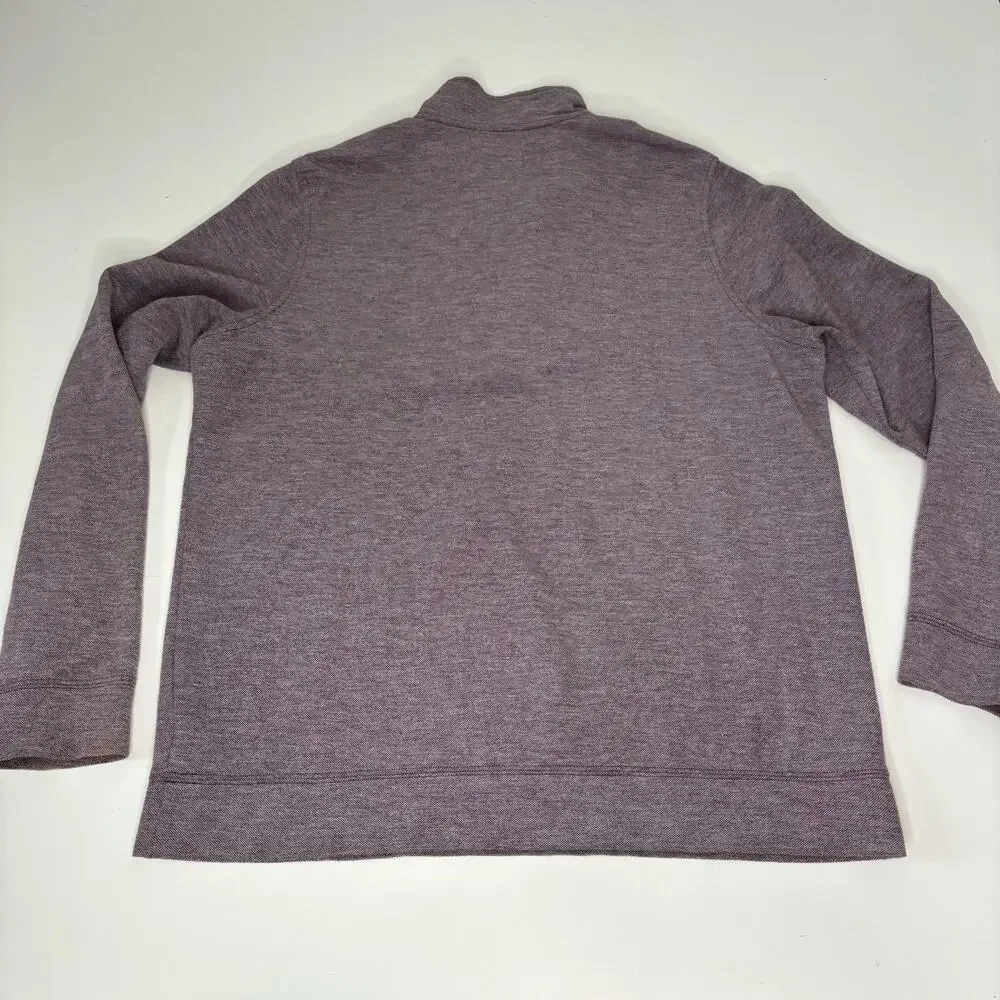 LL Bean Mens Comfort Stretch Pique Quarter Zip Long Sleeve Pullover L Tall